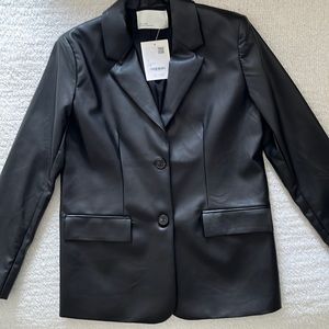 Vegan leather blazer. Brand new. Size small. As seen on Gigi Hadid. Oak and Fort